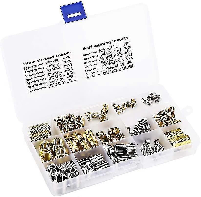 116pcs Helicoil Thread Inserts And Self-tapping Steel Compatible With 2d M3/m4 Etc