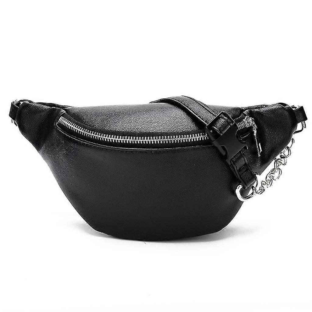 Fashion Leather Waist Fanny Pack Chest Bag Phone Purse With Metal Chain For Wome