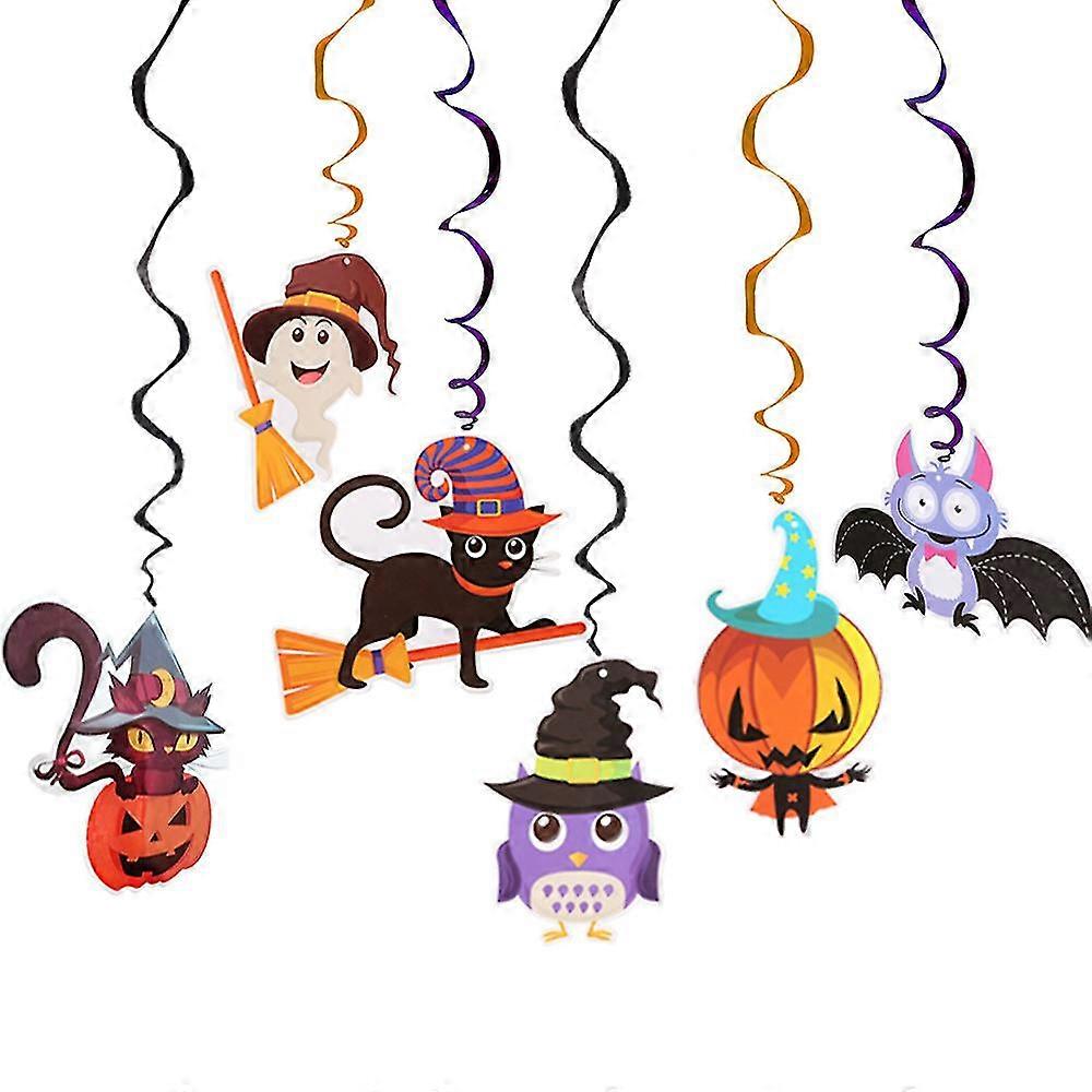 6 díszkészlet kísértetjárta házakra vagy körhintákra lóg Halloweenre - beleértve a mennyezeti dekorációt is