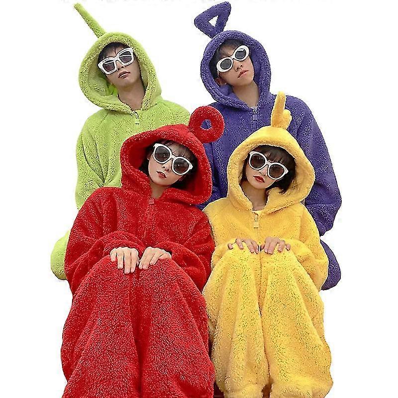 Teletubbies One Piece Pajamas Women'S Homewear Men'S And Women'S Thickened Coral Fleece-U