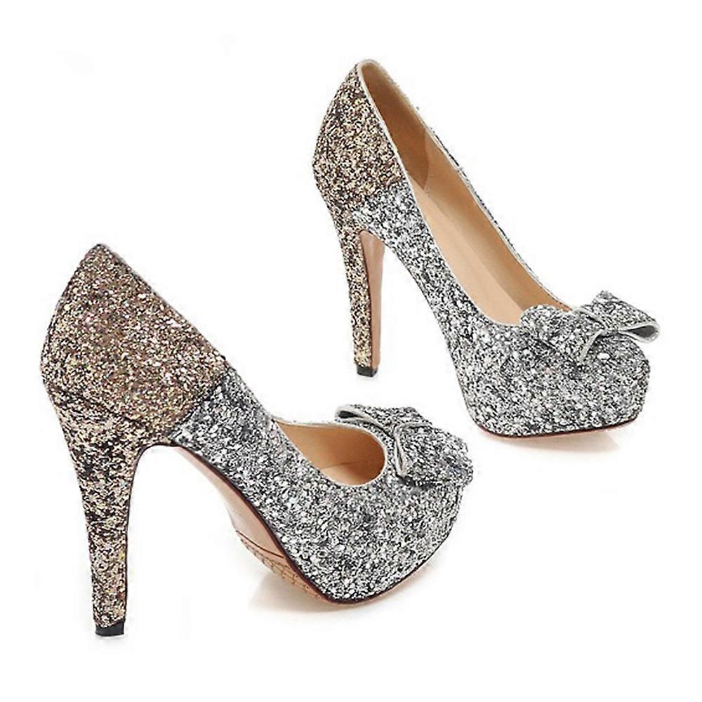 ペイレット ボウノット プラットフォーム セクシー ハイヒール シューズ