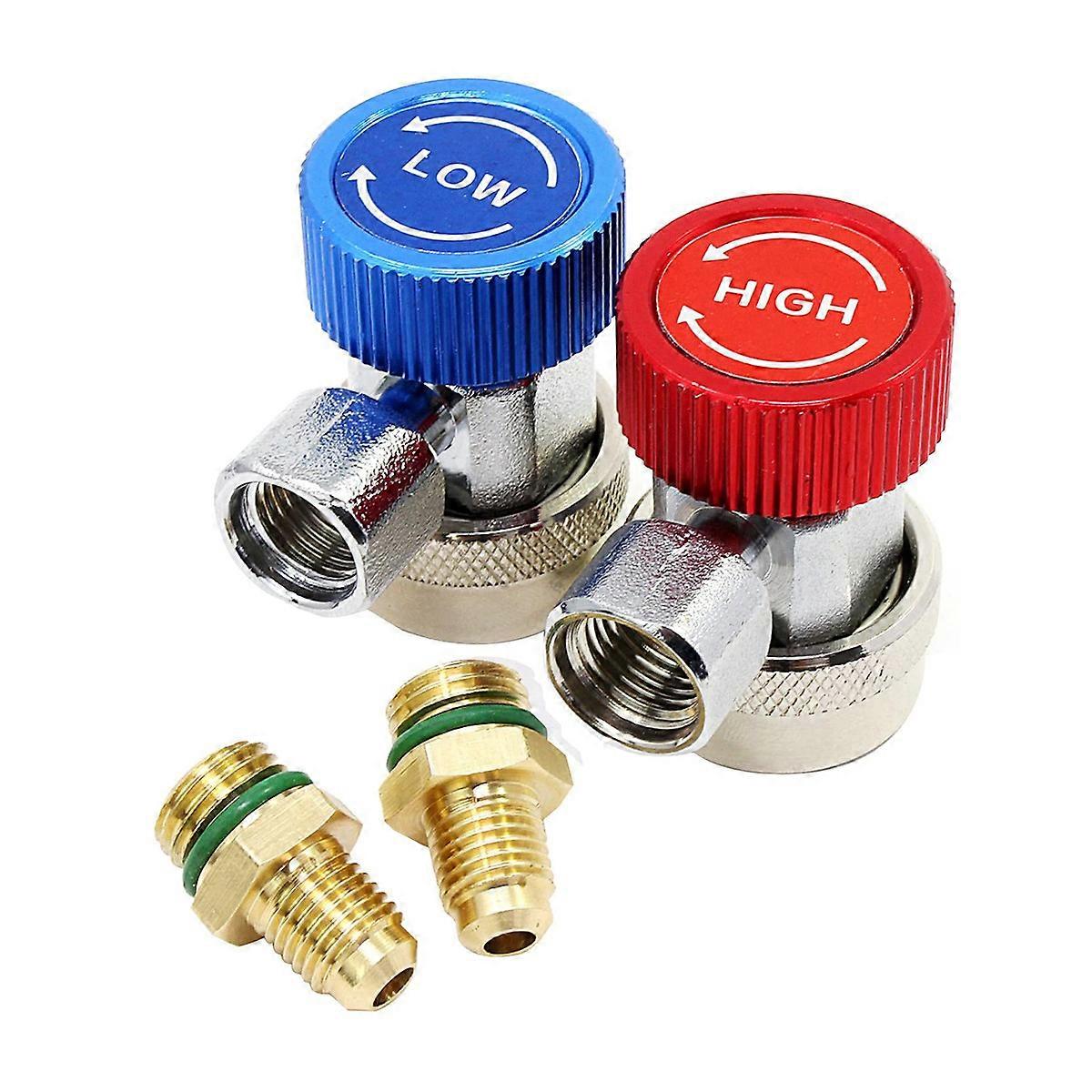 R134A Air Conditioning Quick Coupler Connector Adapter Set, Low Low AC Air Conditioner Conversion Kit