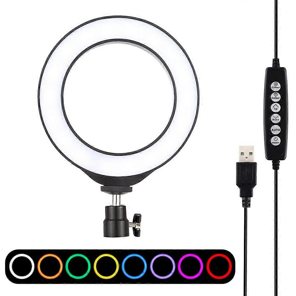 PU432B/PU432F 6.2 inch 16cm RGBW Dimmable LED Ring Light 10 Modes 8 Colors USB for Youtube Live Broadcast Vlogging Selfie