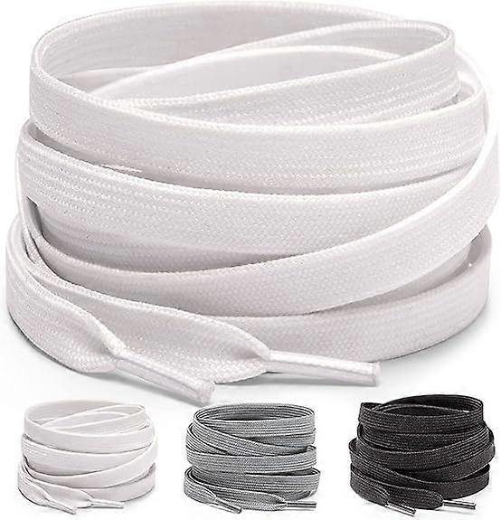 Miscly Flat Shoelaces [3 Pairs] For any type of shoes or sneakers - Width: 8mm
