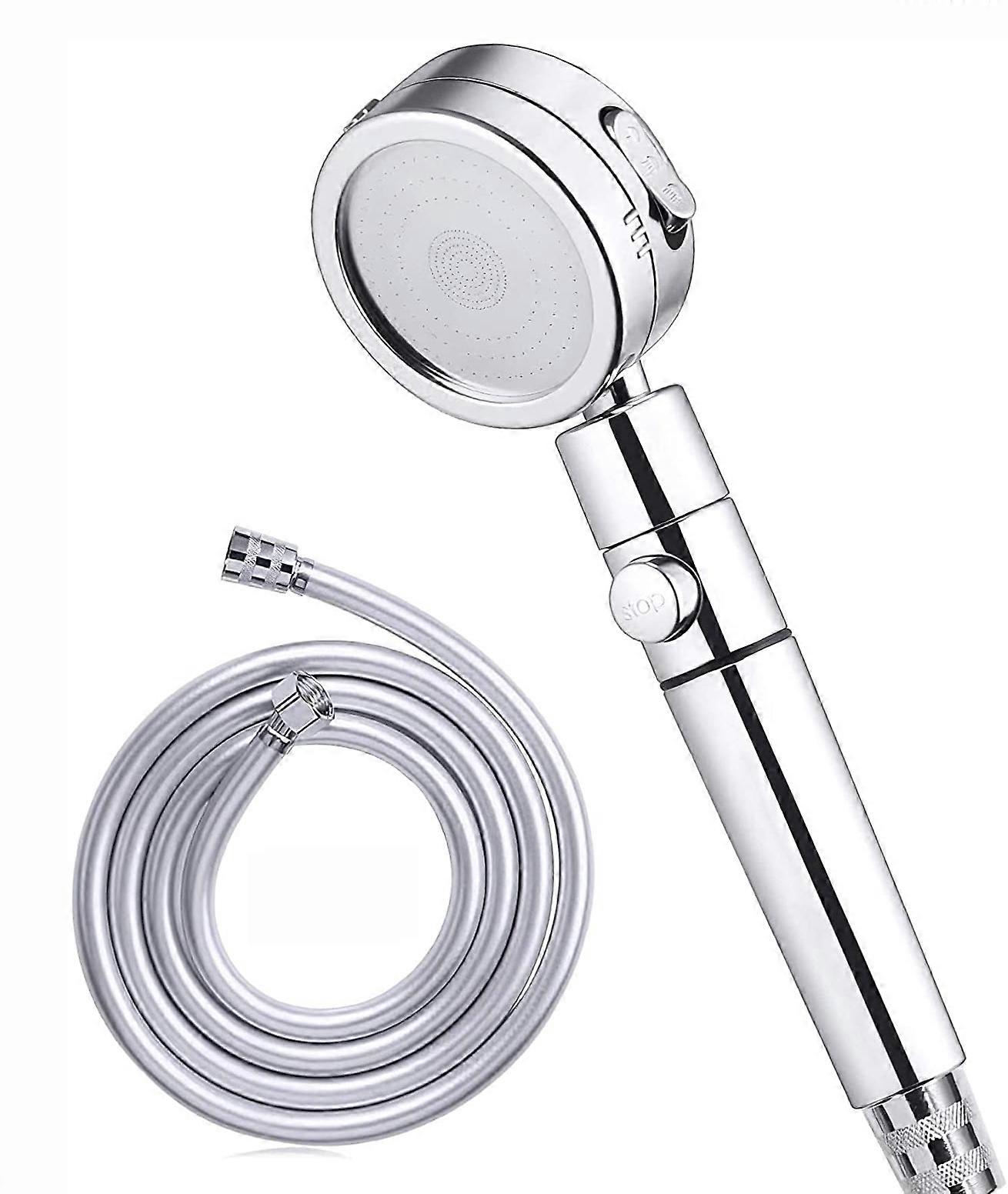 Universal hand shower head with 2M PVC hose stop button water-saving