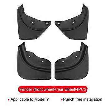 For Tesla Model Y 2020-2022 Soft TPE MudFlaps Upgrade New PP+TPE Car Wheel Mud Flaps Splash Guards 4PCS Invisible Mud Fenders