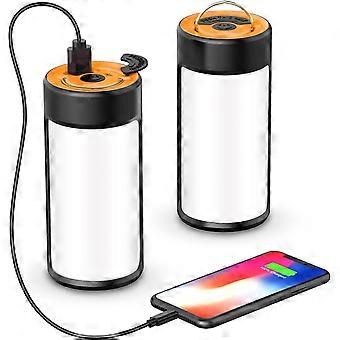 LED Camping Light, CT CAPETRONIX Rechargeable Camping Light, 400LM 5 Light Mode Waterproof Portable Tent Light (2-Pack, Black and Orange)