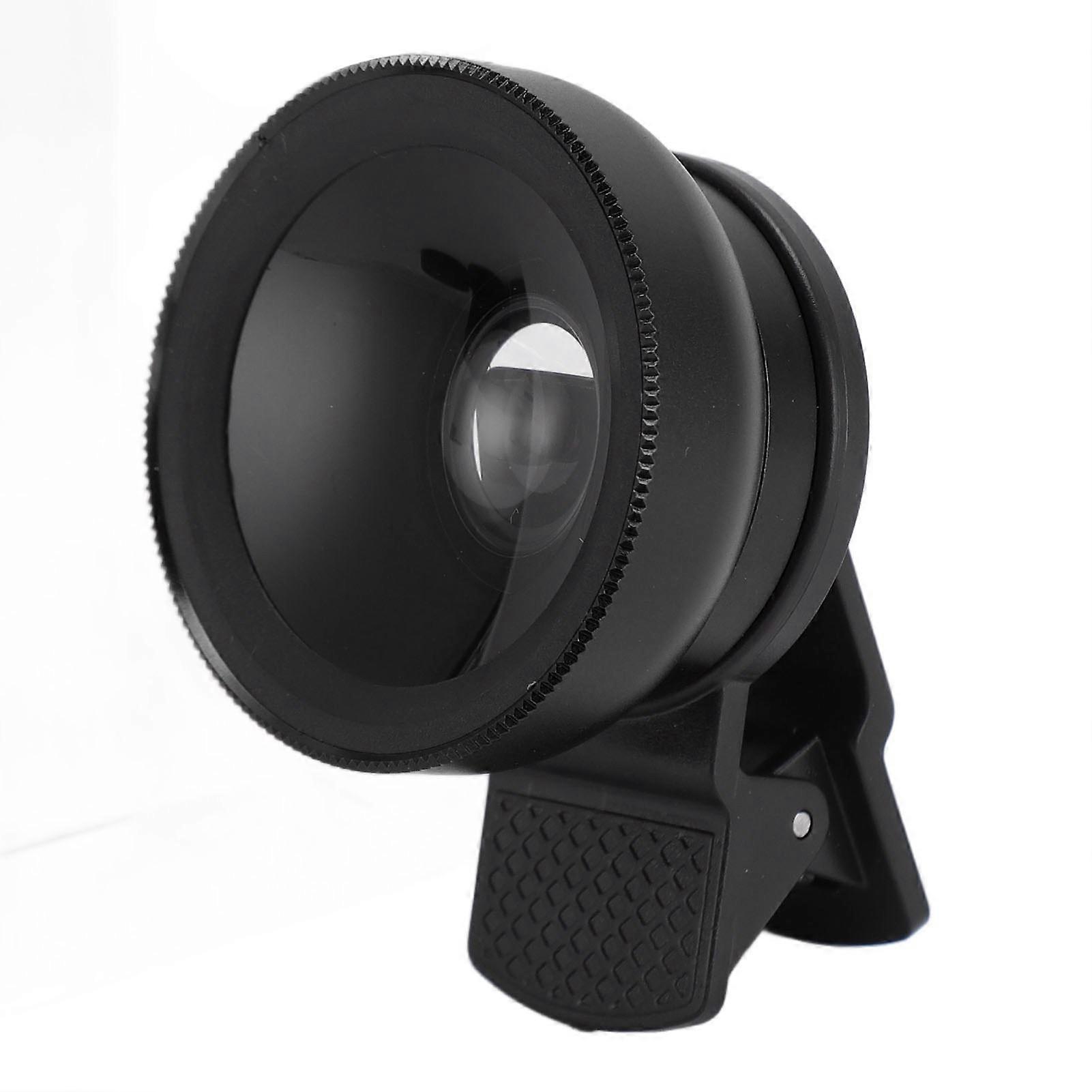 2 in 1 Phone Camera Lens 0.45X Ultra Wide Angle Lens and 12.5X Macro Lens Universal Detachable For Smartphone Tablet Black