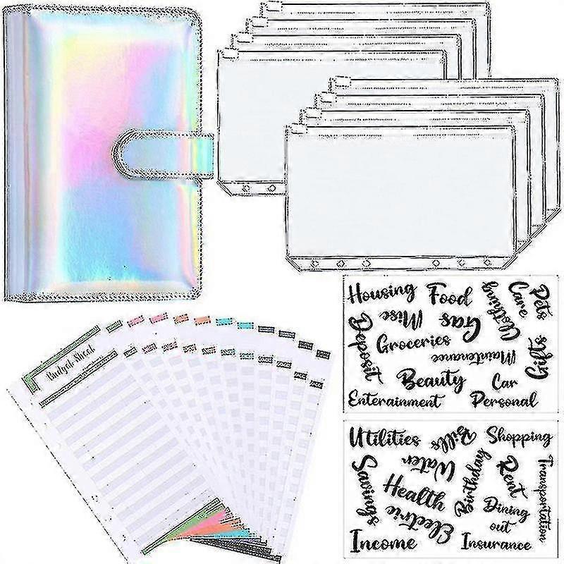 A6 Binder Budget Planner Notebook Covers Folder Size 6 Hole Pockets Plastic Zipper Money Saving Enve