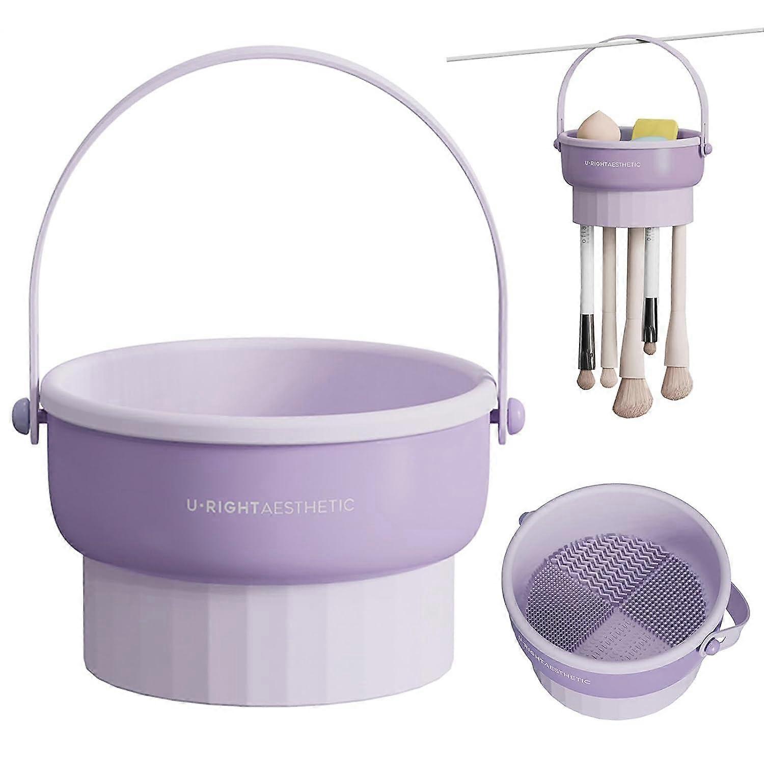2 in 1 Makeup Brush Cleaning Mat with Brush Drying Holder