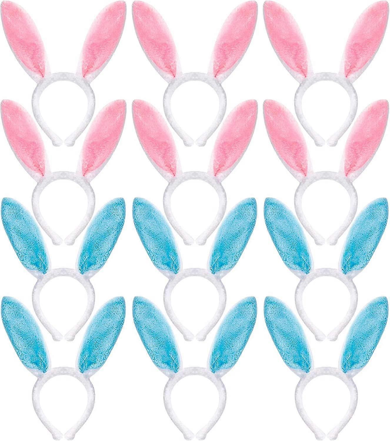 Plush Bunny Ear Headbands 12 Pieces Easter Bunny Ear Headbands-MXBC