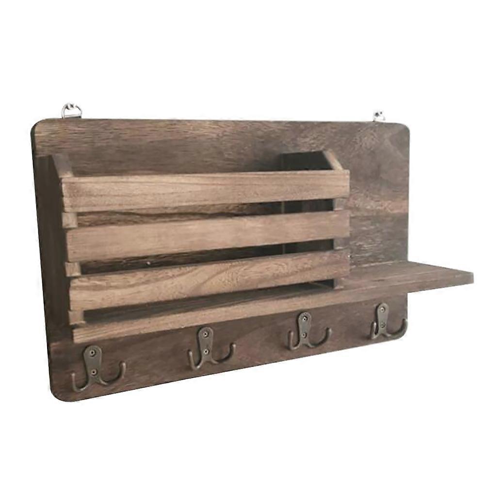 Wooden Wall Hanging Storage Rack Distressed Sundries Rack Practical Wall Shelf