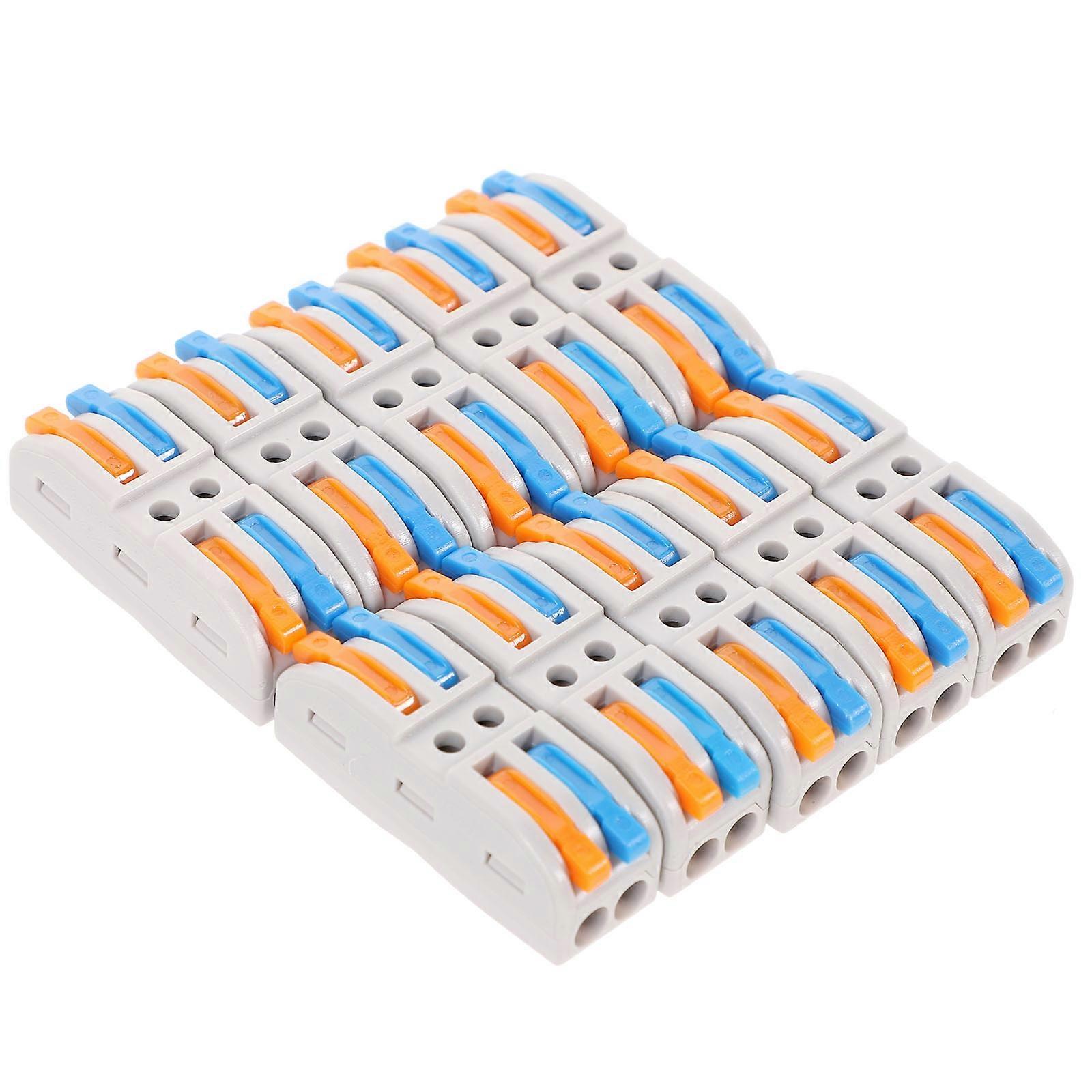 10pcs Connector Block Electrical 2-in 2-out Quick Connect Wire Splitter Tool