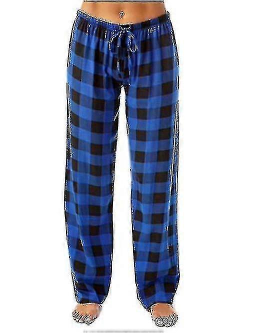Kvinnor Pläd Pyjamasbyxor Sovkläder, Kvinnor Lounge Byxor Bekväma