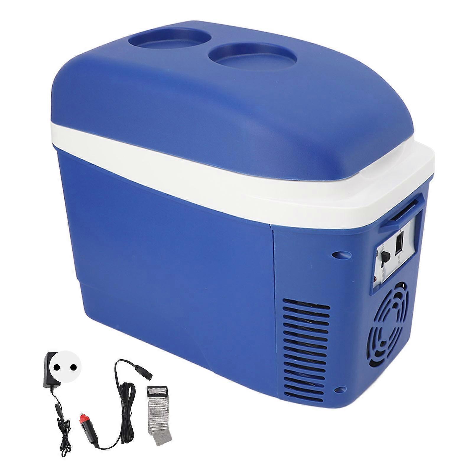 Car Fridge 7L Cooling Heating Dual Use Electric Cooler Portable Mini Car Refrigerator with DC 12V Cigarette Lighter Strap for Camping