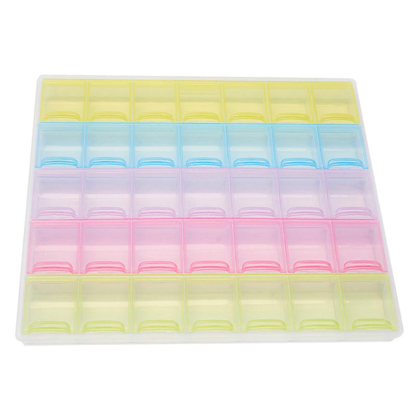 Storage Box Large Capacity Bright Color Dust-proof Lid Design Wide Application Space-saving PP Material Transparent 35 Grids Necklace Jewelry Case Hom