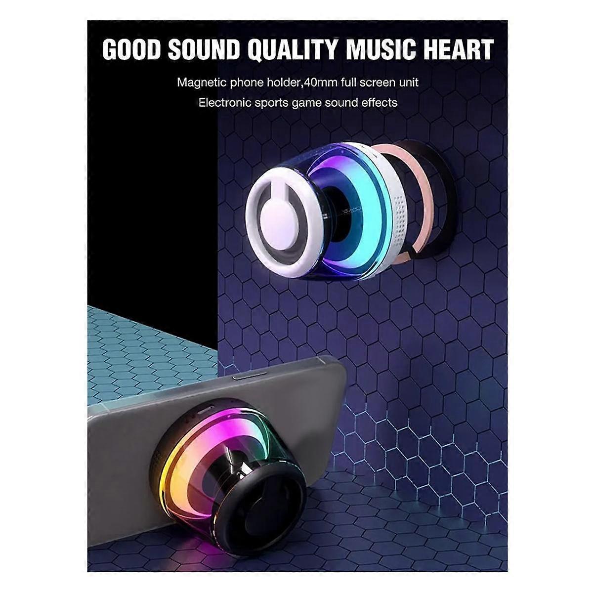 Magnetic Bluetooth Speaker with RGB Lighting,Mini Portable Sound Box,Wireless Phone Holder and Bluetooth Speaker Tower,B