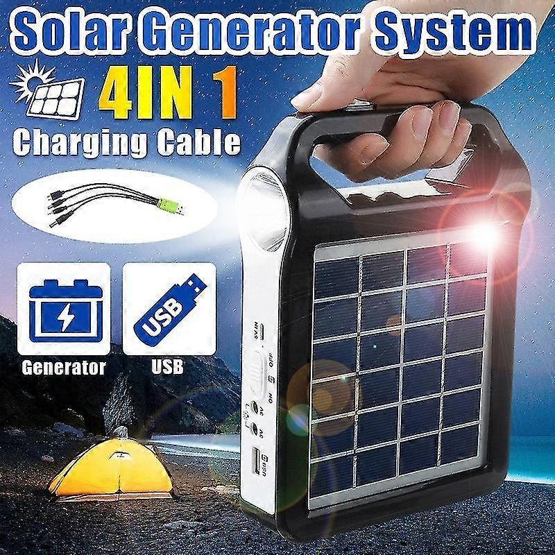 2000w High Power Portable 6v Rechargeable Solar Panel Power Storage Generator System Usb Charger With Lamp Lighting Home