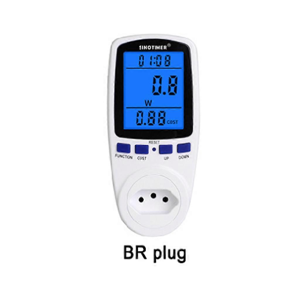 Power Meter Plug LCD Display 7 Display Mode Wattmeter Energy Consumption Monitor
