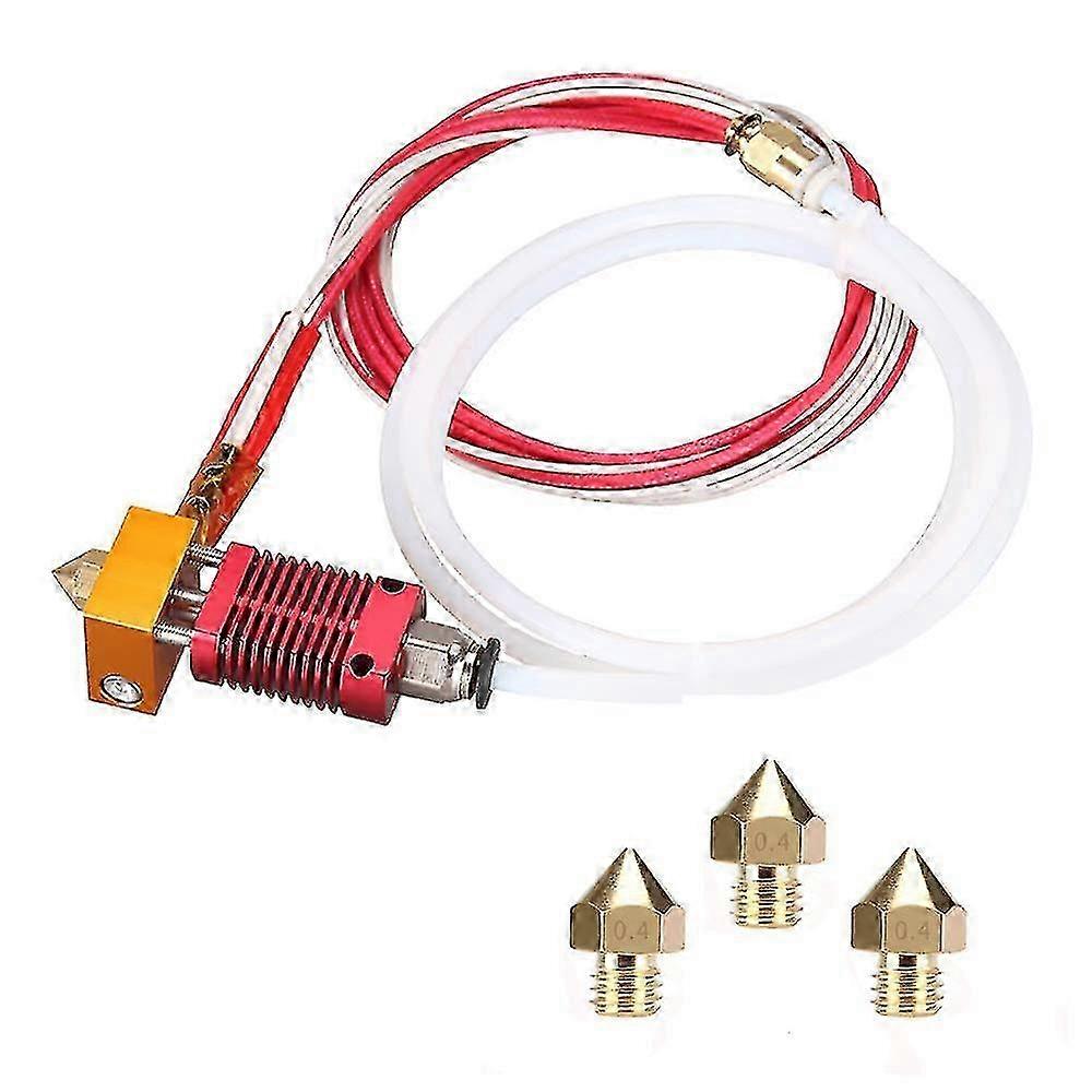 3d Printer Nozzle Kit Mk8 Hotend Kit Compatible With Alfawise U20 U30 Creality Ender 3 Assembled Mk8 Extruder Hot End Kit With 0.4mm Nozzle 24v 40w s2
