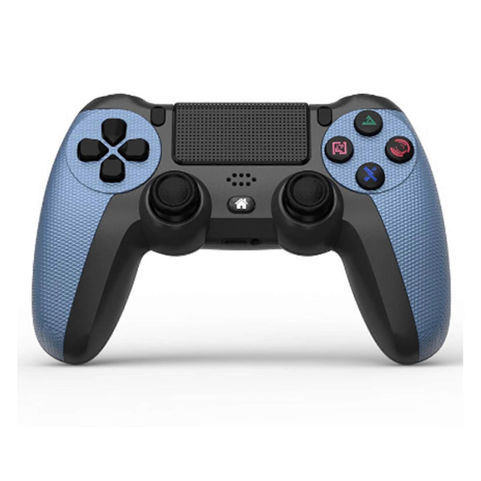 Wireless Game Controller Double Vibration Accurate Control Bluetooth Gamepad with Light Bar for PS4 Camouflage Blue