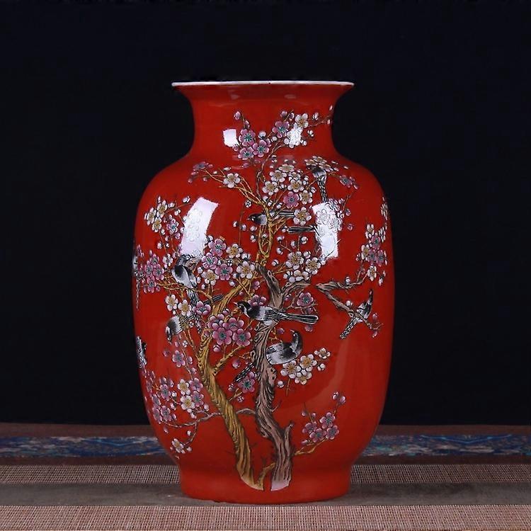 مزهرية البطيخ الشتوية الميمونة باللون الأحمر - الديكور الصيني التقليدي