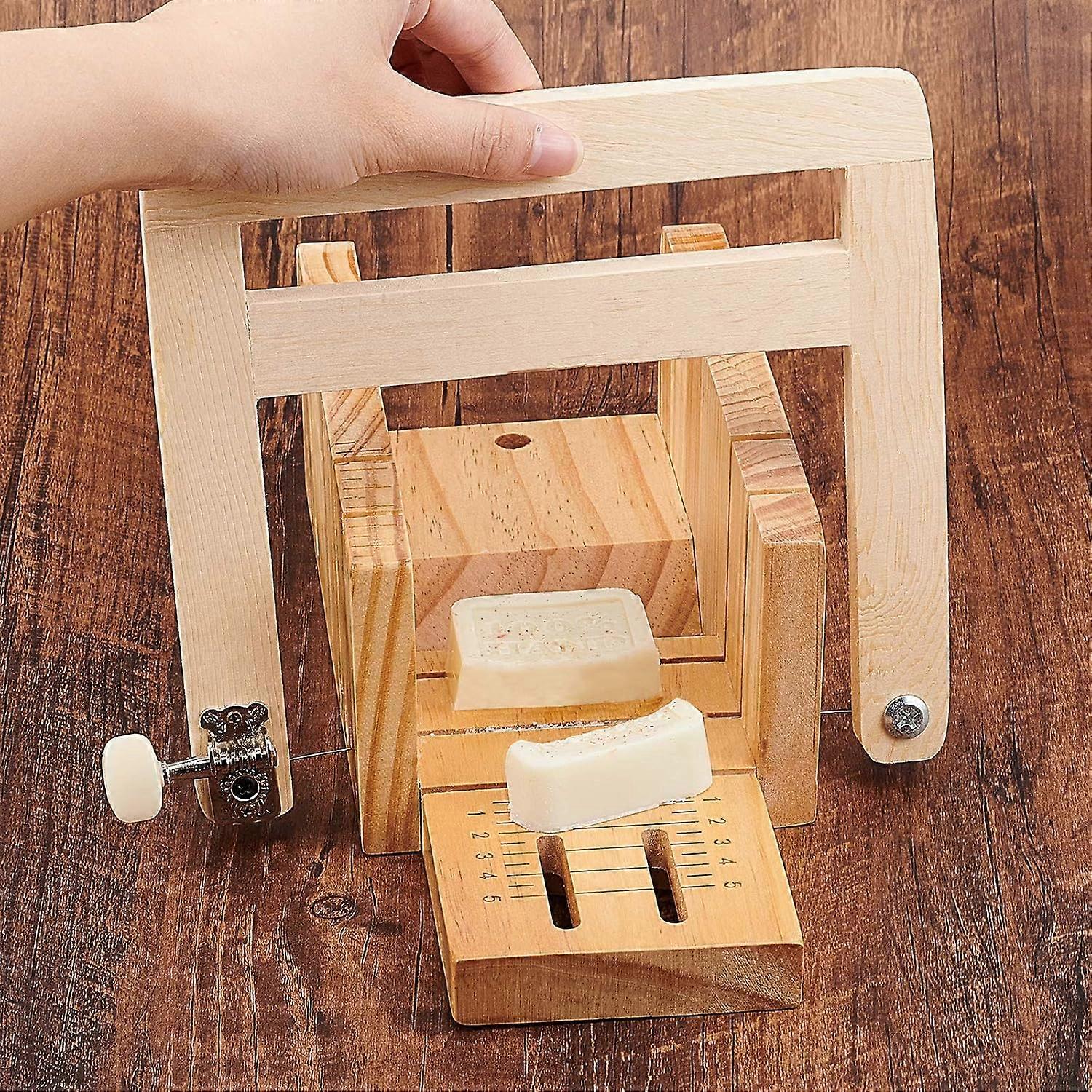 Wire Soap Cutter Slicer Wooden Handle Saw Soap Candle Slicing Tool Cutter Loaf Wire String Wire Cheese Slicer Cheese Cutters for Soap Candle Wax Loaf