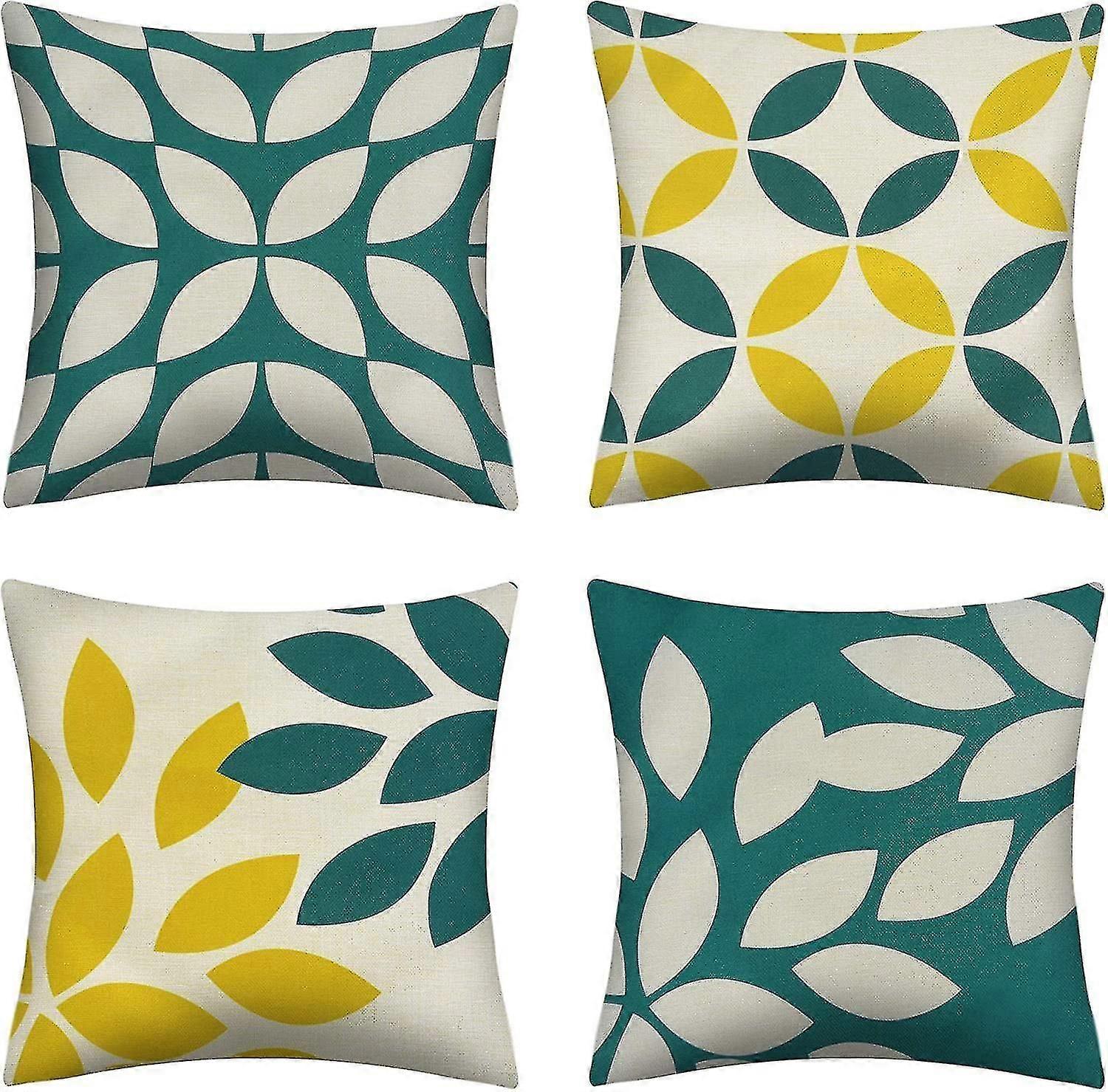 Pillow Cases Cotton Linen With Invisible Zip Set Of 4