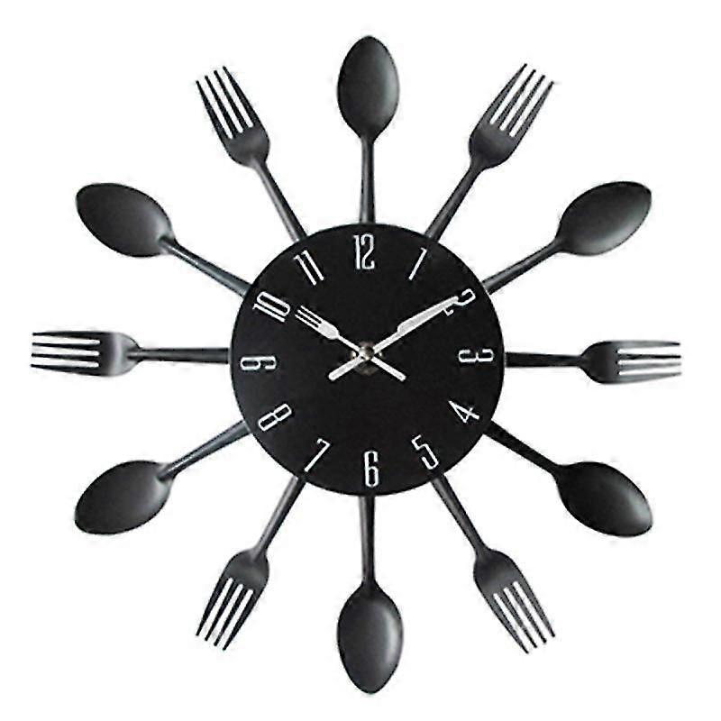 Modern Cutlery Knife Fork Spoons Quartz Wall Clock Analog Home Office Decoration