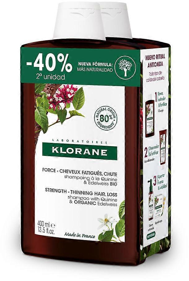 A la Quinine and Edelweiss Bio strengthening shampoo duo 2 x 400 ml Klorane
