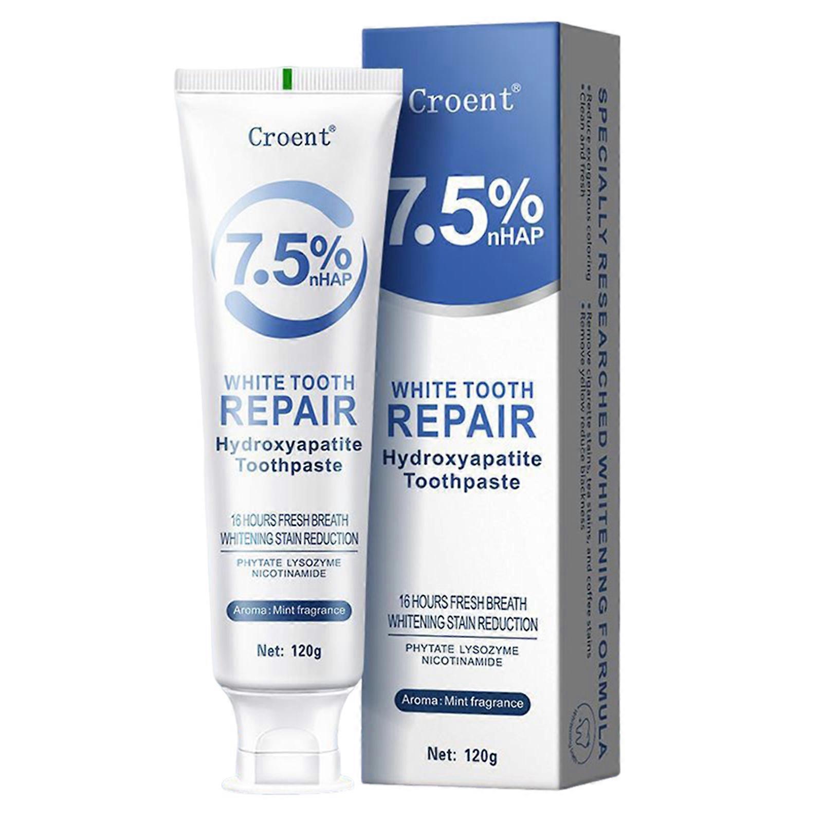 Fluoride-Free Hydroxyapatite Toothpaste Whitening Sensitive Teeth Deep Cleaning Natural Stain Removal for Home Travel