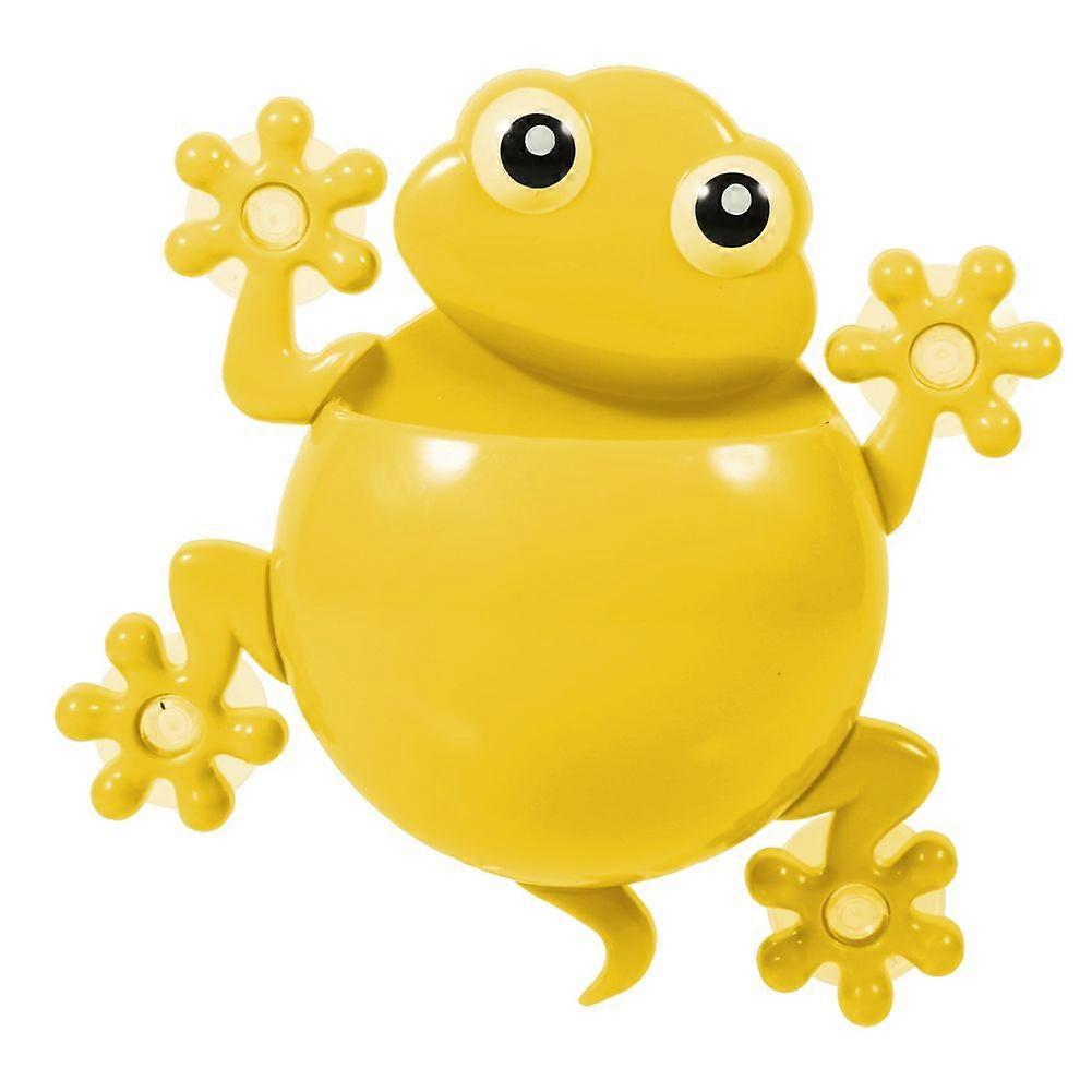 Lovely Toothbrush Holder Wall Mount Suction Cup Toothpaste Bathroom Storage Rack Yellow