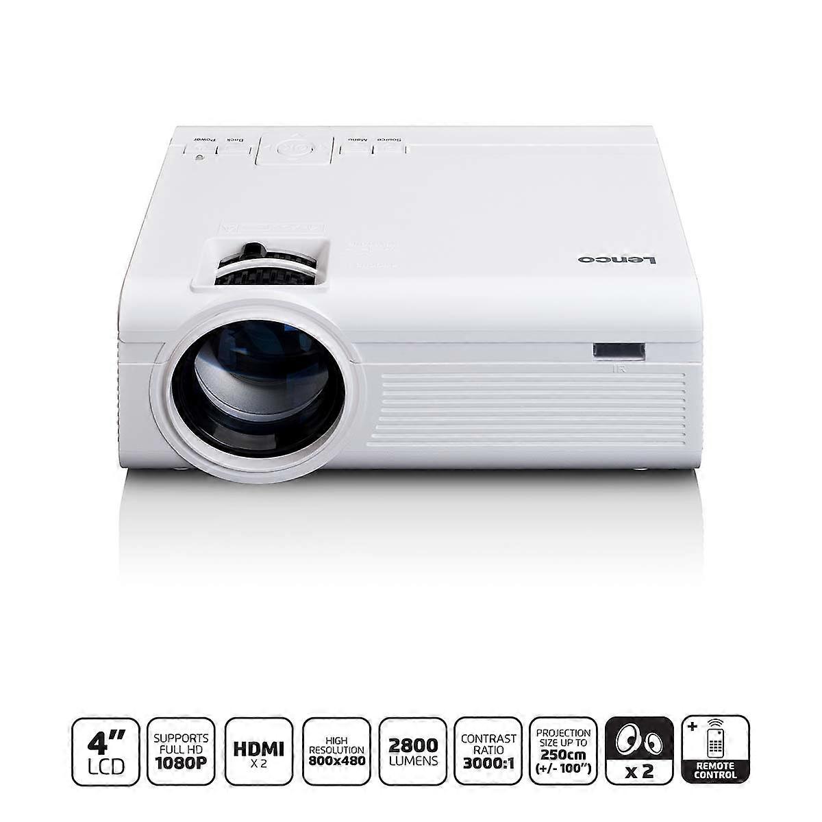 High resolution LCD projector, supports Full HD 1080P content White