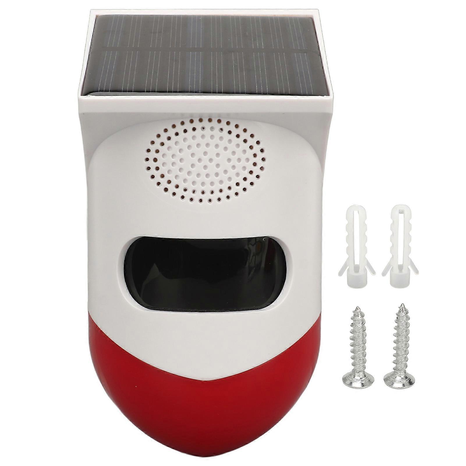 Solar Strobe Light Alarm: 120dB Sound, Motion Detection, Waterproof, Multi-Mode Security