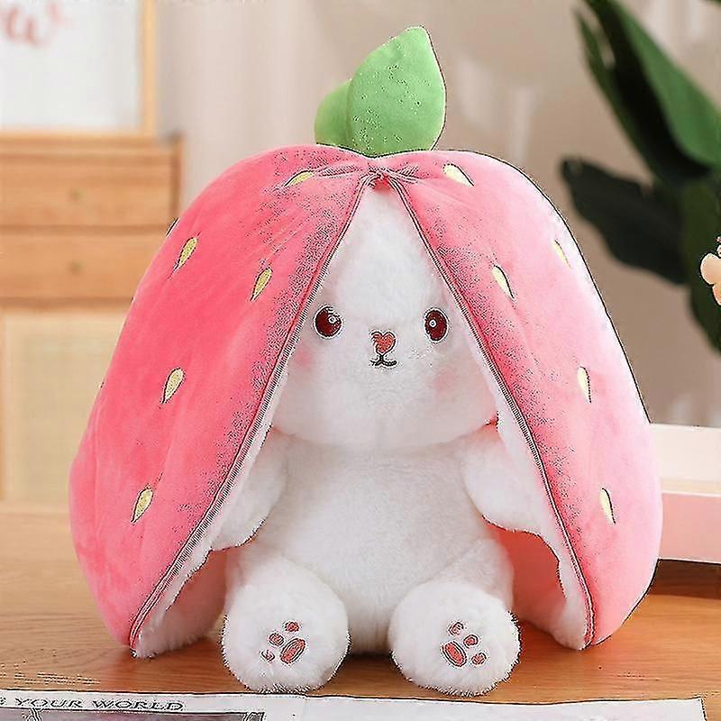 Rabbit Muppet Toy Double Sided Carrot Strawberry Rabbit Pillow Plush Doll for Boys and Girls -ZY