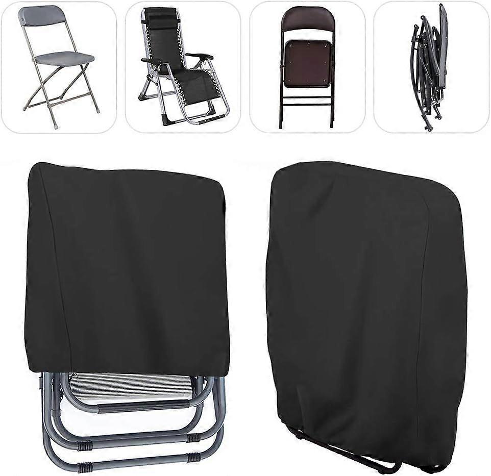 Klappsthle Schutzhlle Gartensthle Abdeckung UV-Bestndig Winddicht fr Gartenmbel Deckchair Liegestuhl klappbar, inklusive Oxford Tragetasche (Schwarz)