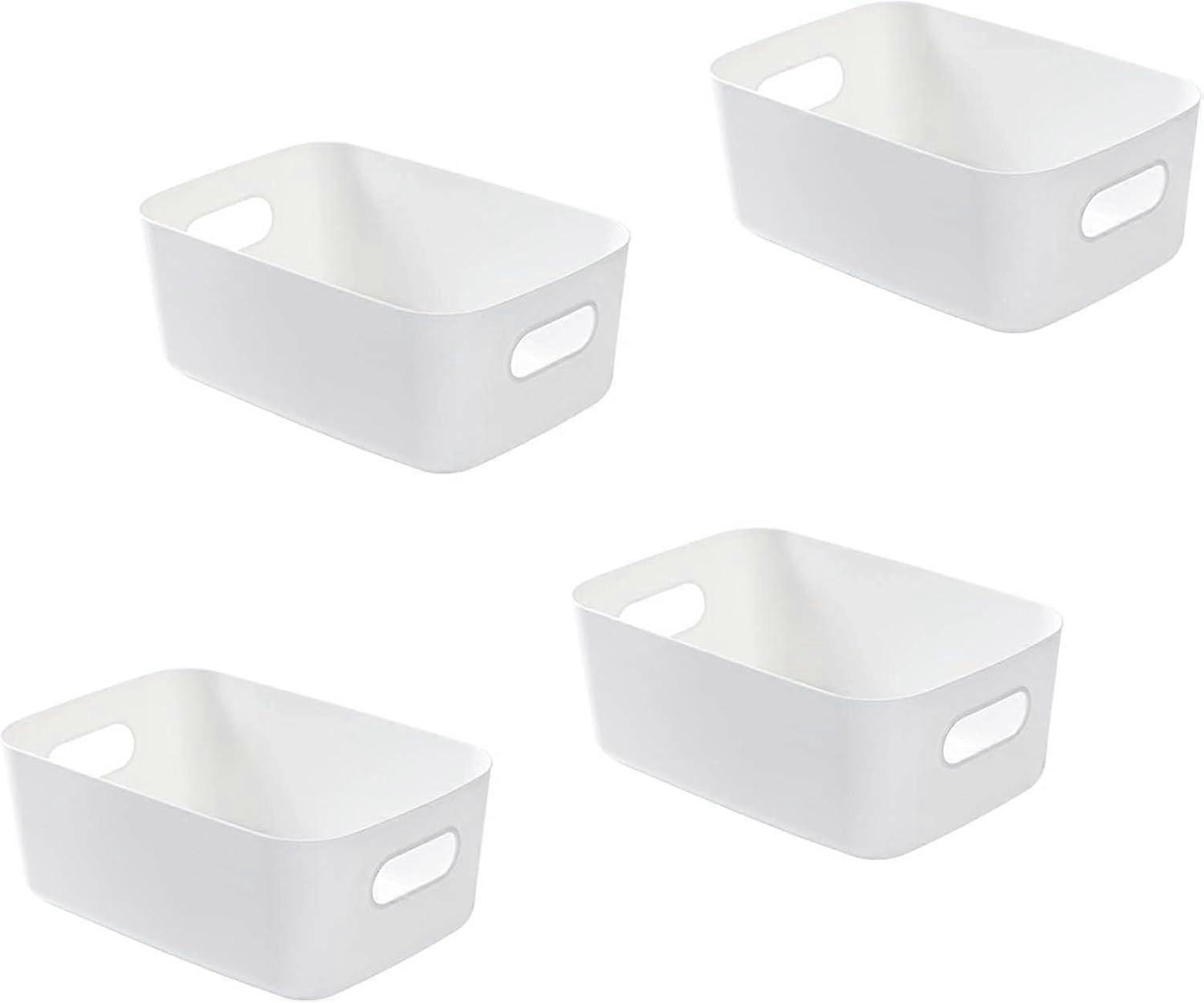 Storage Baskets, White Organizing Baskets, Durable Handling Baskets