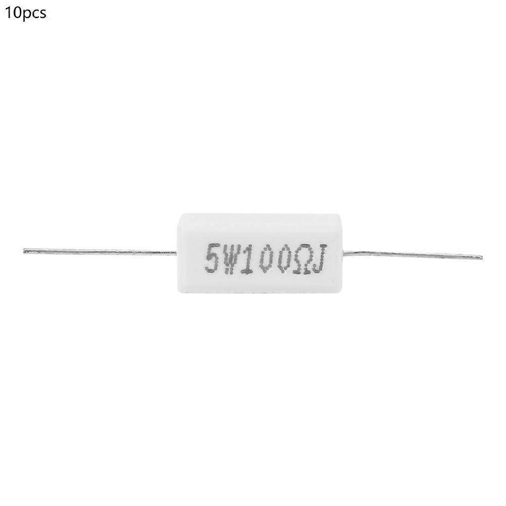 10Pcs Cement Resistor Power Resistance 5% Electronic Components 5W(100R)