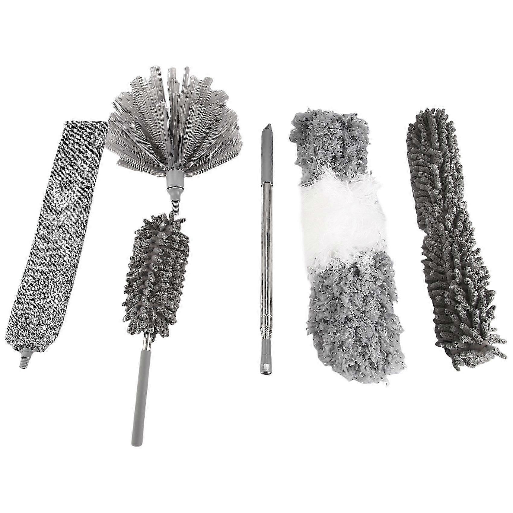 6Pcs Duster Cleaning Kit,Extendable Microfiber Feather Duster for Cleaning Dust Cobweb Ceiling Fans
