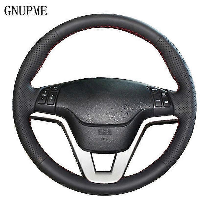 Black Artificial Leather Hand-stitched Car Steering Wheel Cover For Honda Crv Cr-v 2007 2008 2009 2010 2011