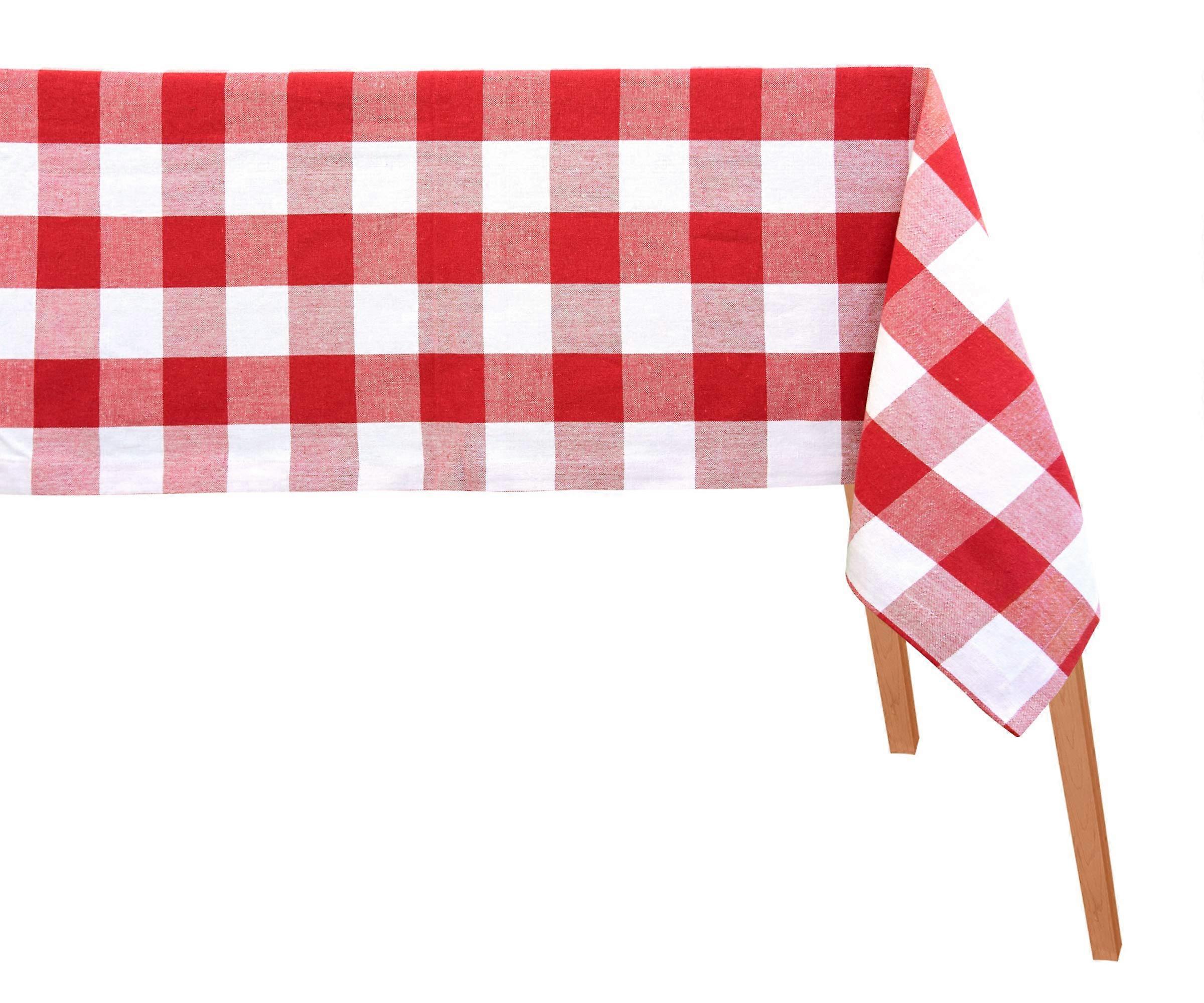 Checkered Tablecloth 63 X 109 Inches For Farmhouse Decor, Checkered Pattern, Kitchen Table Cover