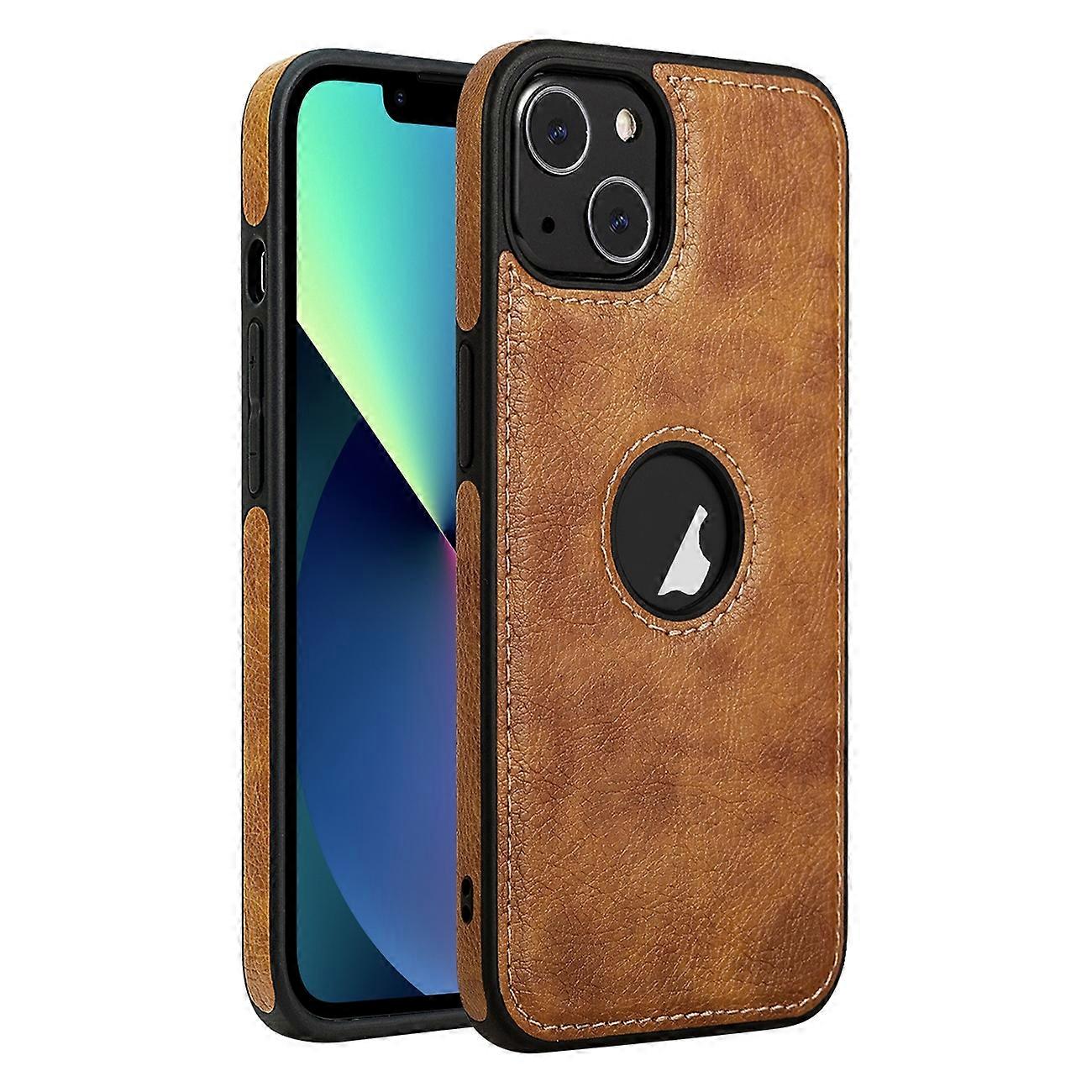 For iPhone 13 mini Leather Texture Stitching Phone Case