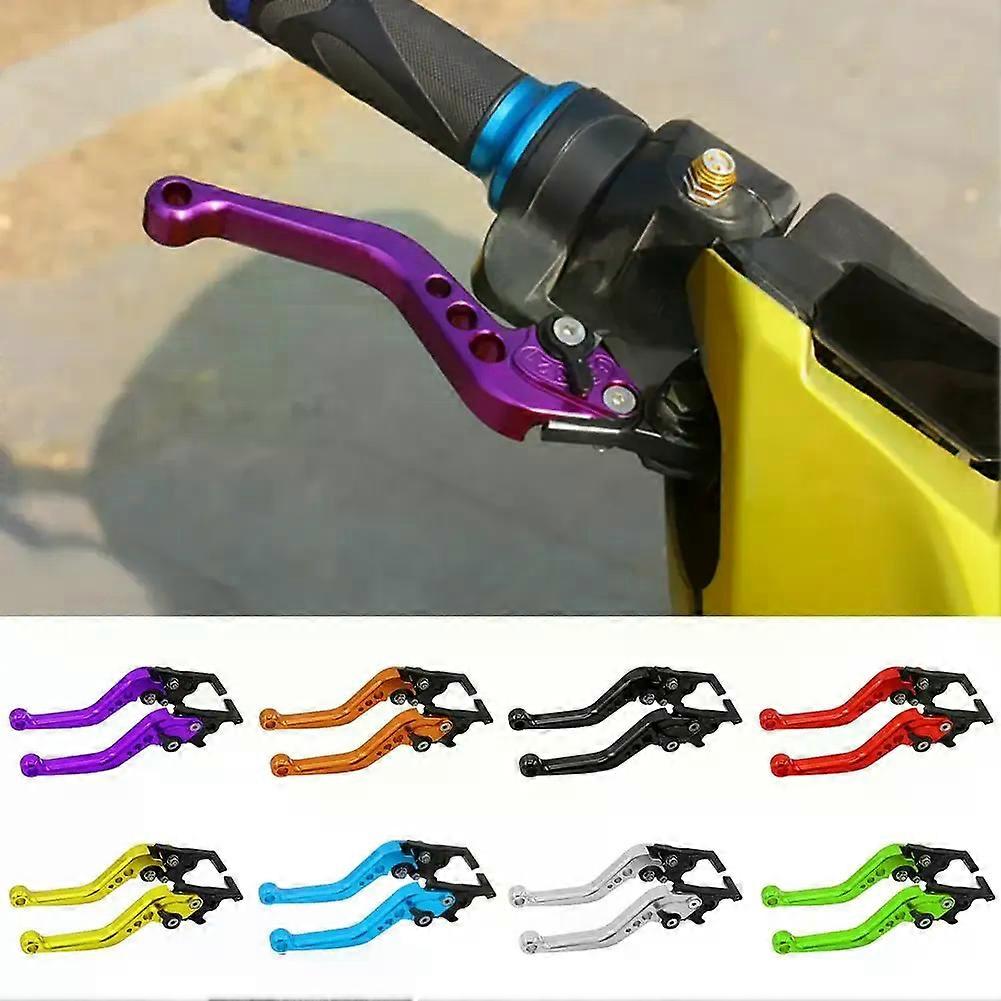 1 Pair Motorcycle Motorbike CNC Metal Adjustable Hand Lever Brake Handle Grip DDRR