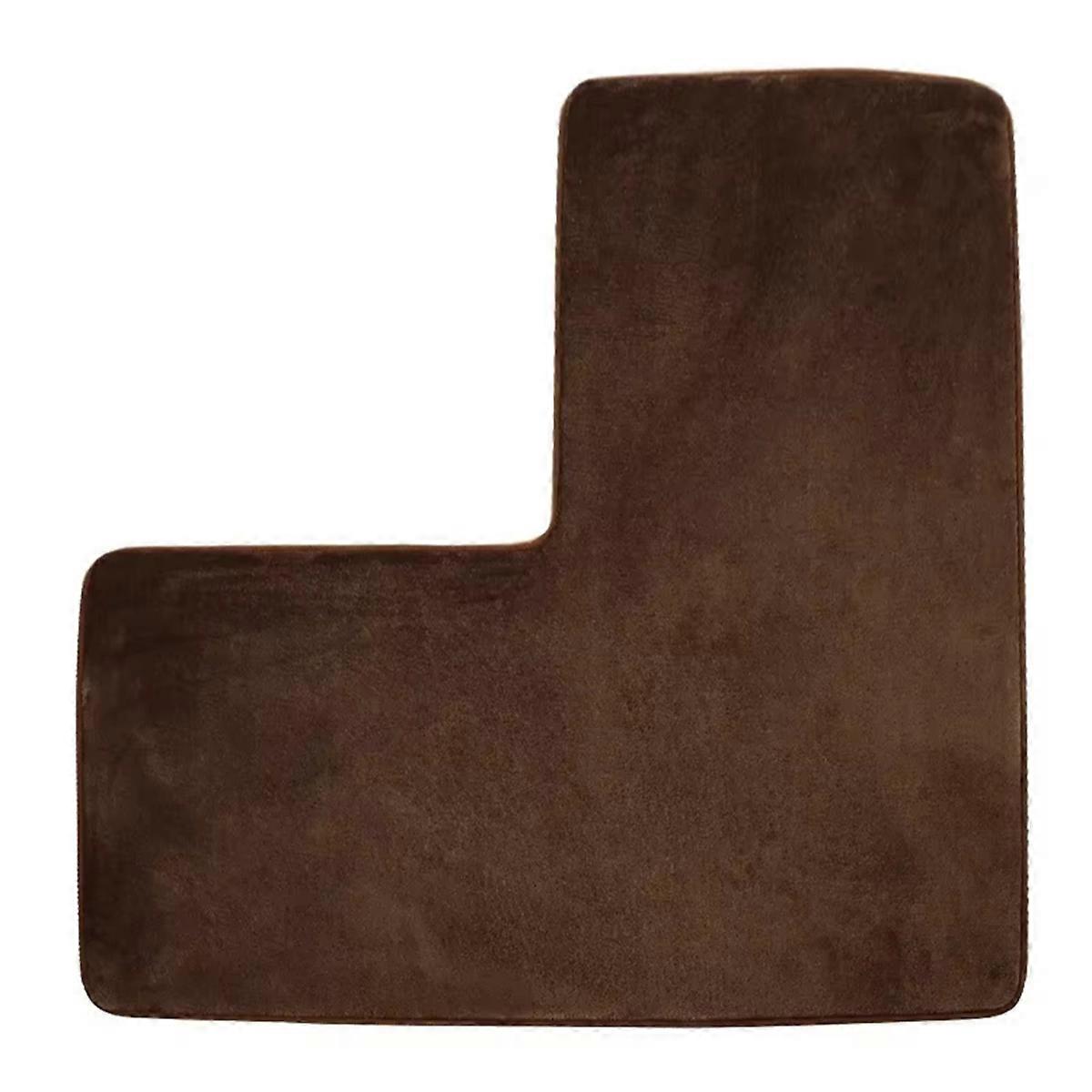 L-Shaped Bath Mat Non-Slip, Soft Bathroom Floor Rug, Washable Carpet for Square Showers,Ideal for C