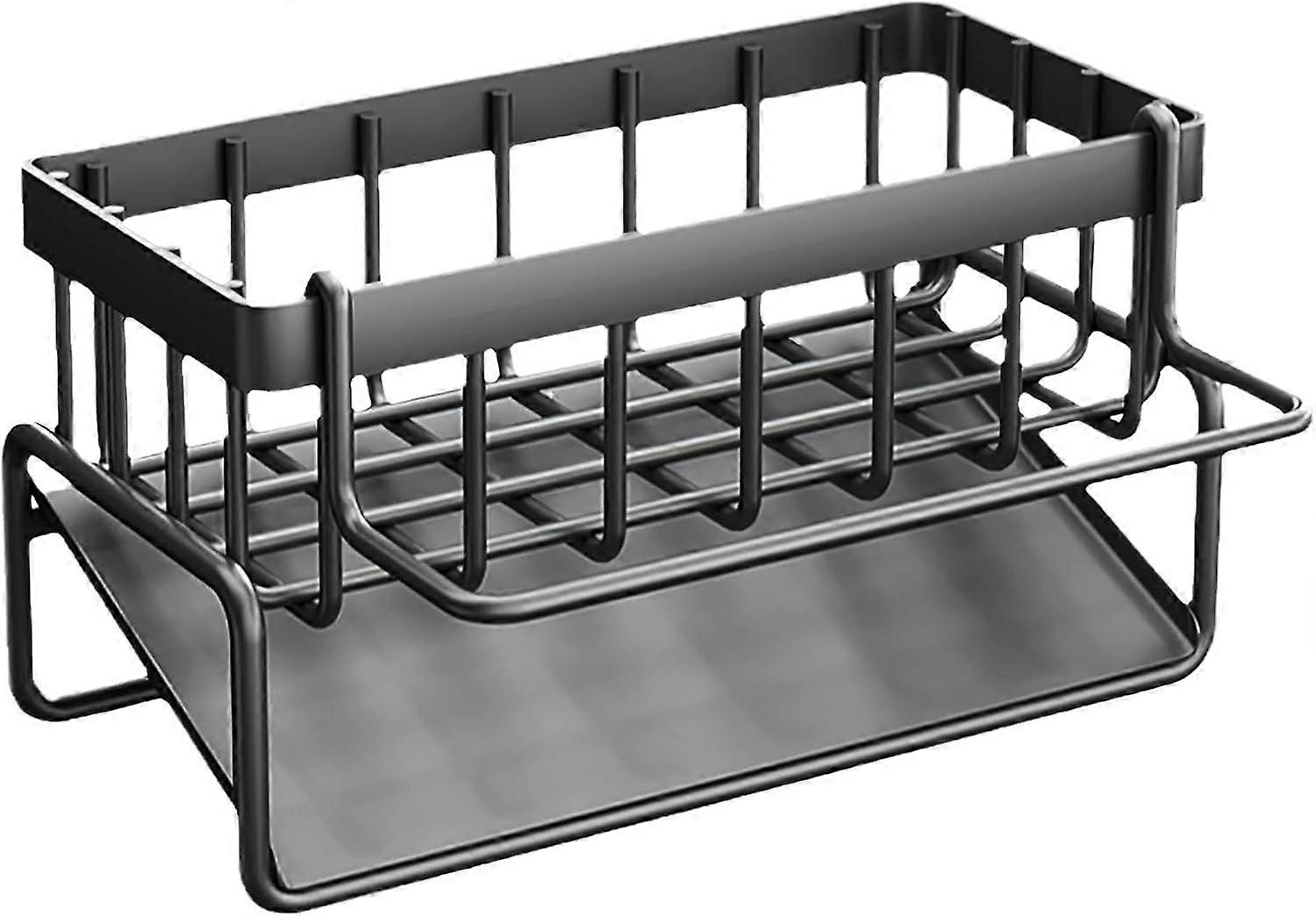 Kitchen Organizer, Carbon Steel Drain Rack, Sponge Holder