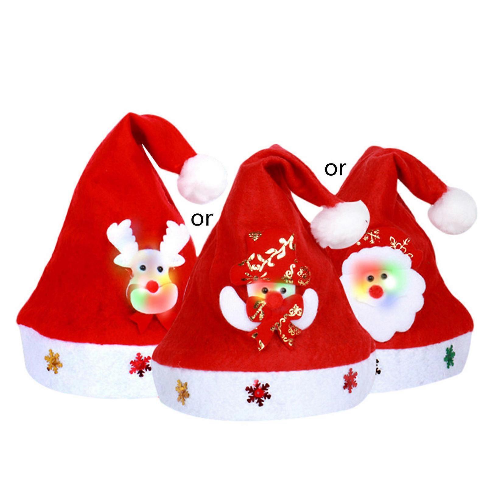 Χριστουγεννιάτικη Διακόσμηση Felt Santa Hat Party Dress Up New Year Stage Props Bobble Cap Christmas Family Gathering Headwear 6