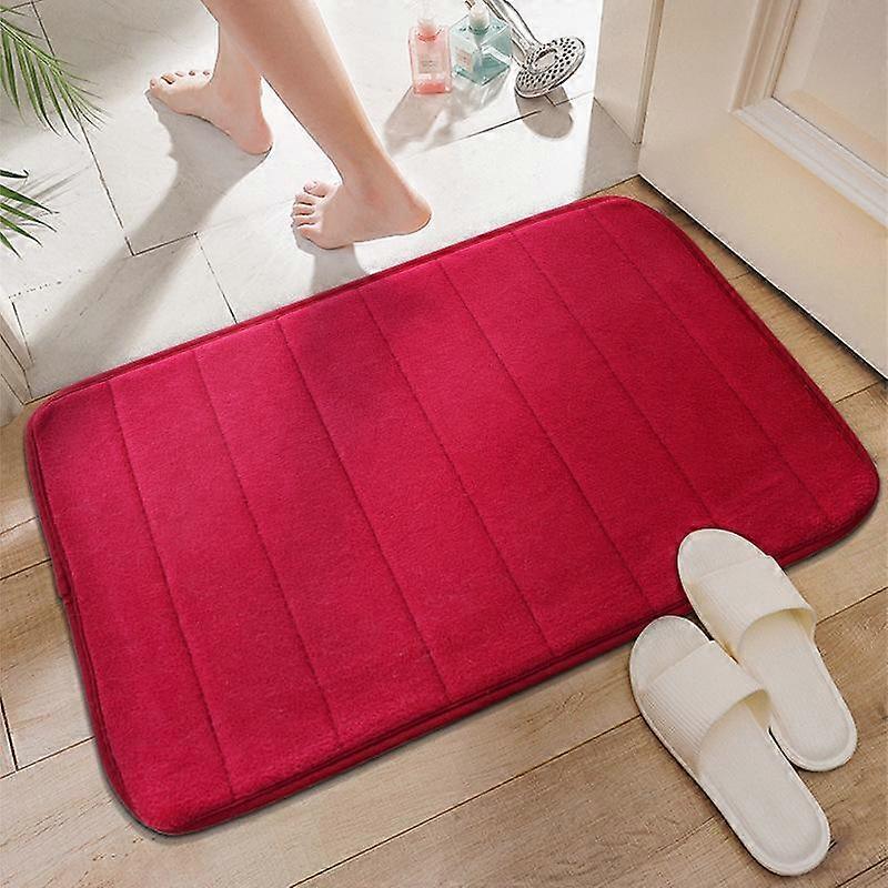 Memory Foam Bath Mat Coral Fleece Bathroom Mat Absorbent Non-Slip Bathroom Carpet Rug for Kitchen Bathroom Accessories