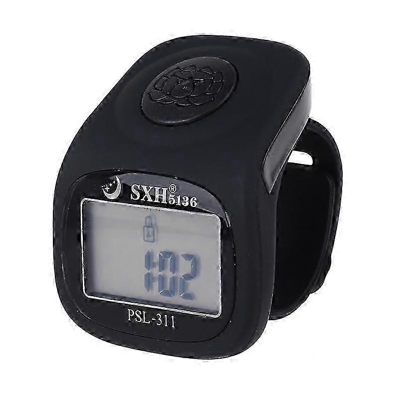 6 Digital Finger Tally Counter 8 Channels w Backlight Time Prayer Silicone Ring