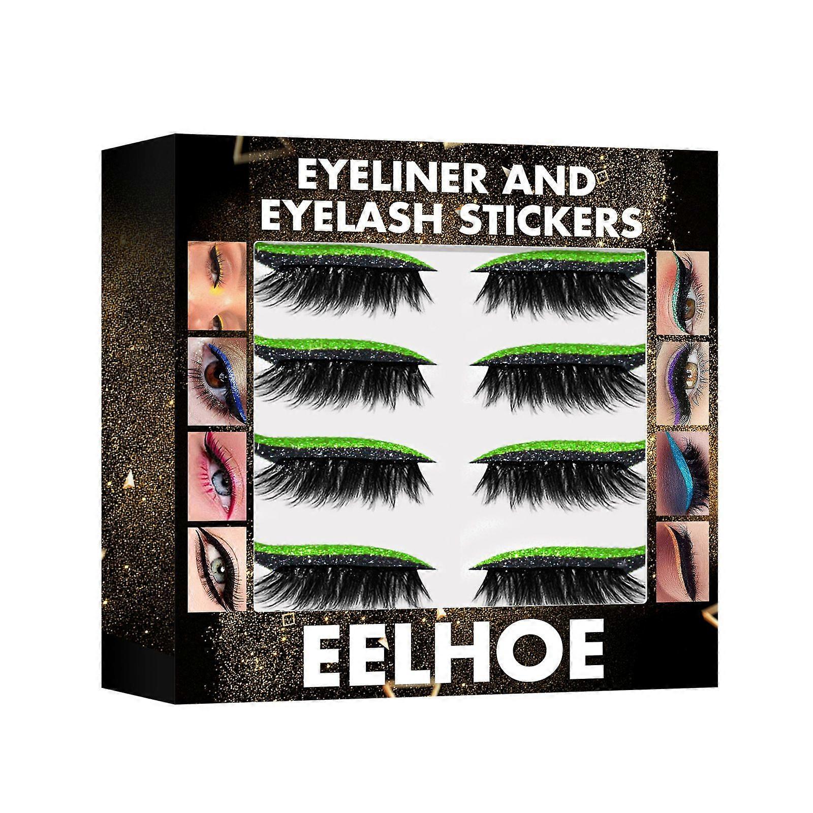 3D Glitter Seven Color Eyeliner False Eyelash Sticks, Glue Free Self-Adhesive Eye Makeup Eyeshadow Sticks