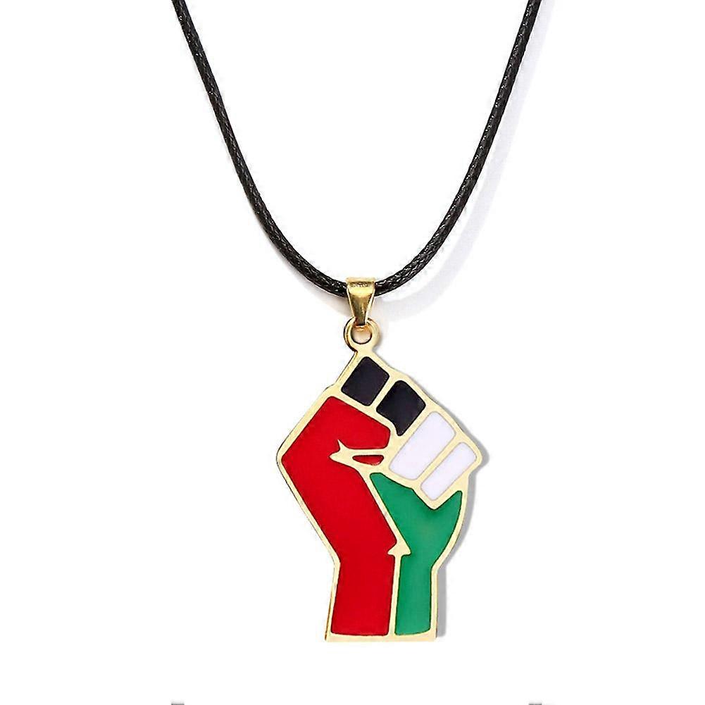 Palestine Flag Fist Necklace Pendants with 50cm Chain Palestinian